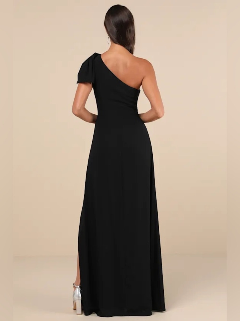 Lulus Simply Brilliant Black One-Shoulder Bow Maxi Dress - Picture 2 of 10